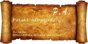 Pataki Afrodité névjegykártya